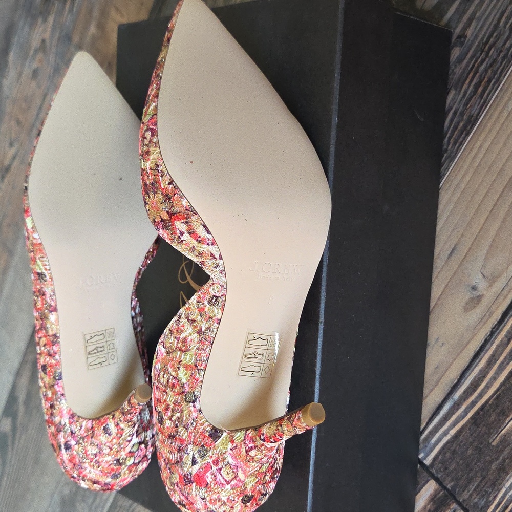 J. Crew Colette Glitter Pump Heels with Pink And Gold Pattern - Picture 5 of 8